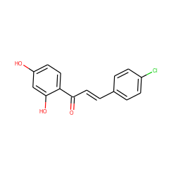 O=C(/C=C/c1ccc(Cl)cc1)c1ccc(O)cc1O ZINC000027517972