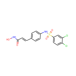 O=C(/C=C/c1ccc(NS(=O)(=O)c2ccc(Cl)c(Cl)c2)cc1)NO ZINC000100850199