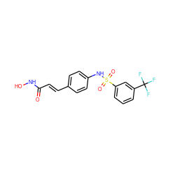 O=C(/C=C/c1ccc(NS(=O)(=O)c2cccc(C(F)(F)F)c2)cc1)NO ZINC000100850438