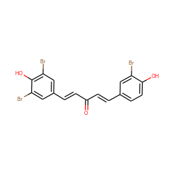 O=C(/C=C/c1ccc(O)c(Br)c1)/C=C/c1cc(Br)c(O)c(Br)c1 ZINC000029052494