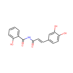 O=C(/C=C/c1ccc(O)c(O)c1)NC(=O)c1ccccc1O ZINC000000485751