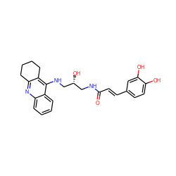 O=C(/C=C/c1ccc(O)c(O)c1)NC[C@@H](O)CNc1c2c(nc3ccccc13)CCCC2 ZINC000299868472