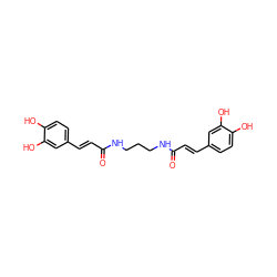 O=C(/C=C/c1ccc(O)c(O)c1)NCCCNC(=O)/C=C/c1ccc(O)c(O)c1 ZINC000028530367