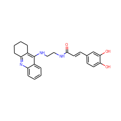 O=C(/C=C/c1ccc(O)c(O)c1)NCCNc1c2c(nc3ccccc13)CCCC2 ZINC000095572947