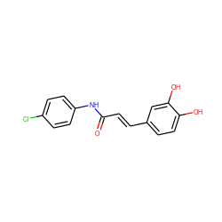 O=C(/C=C/c1ccc(O)c(O)c1)Nc1ccc(Cl)cc1 ZINC000049807872