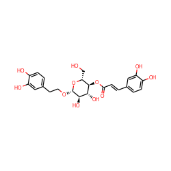 O=C(/C=C/c1ccc(O)c(O)c1)O[C@@H]1[C@@H](CO)O[C@@H](OCCc2ccc(O)c(O)c2)[C@H](O)[C@H]1O ZINC000031156700