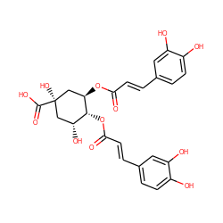 O=C(/C=C/c1ccc(O)c(O)c1)O[C@@H]1C[C@](O)(C(=O)O)C[C@@H](O)[C@H]1OC(=O)/C=C/c1ccc(O)c(O)c1 ZINC000004098735