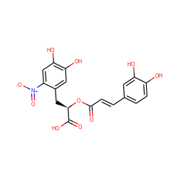 O=C(/C=C/c1ccc(O)c(O)c1)O[C@H](Cc1cc(O)c(O)cc1[N+](=O)[O-])C(=O)O ZINC000029054943