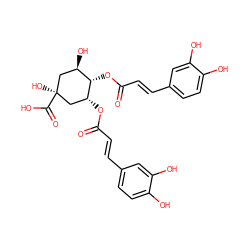 O=C(/C=C/c1ccc(O)c(O)c1)O[C@H]1[C@H](O)C[C@](O)(C(=O)O)C[C@H]1OC(=O)/C=C/c1ccc(O)c(O)c1 ZINC000013556374
