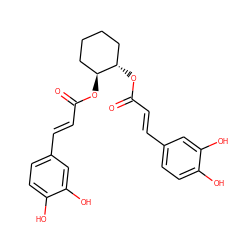 O=C(/C=C/c1ccc(O)c(O)c1)O[C@H]1CCCC[C@@H]1OC(=O)/C=C/c1ccc(O)c(O)c1 ZINC000005939672