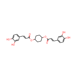 O=C(/C=C/c1ccc(O)c(O)c1)OC1CCC(OC(=O)/C=C/c2ccc(O)c(O)c2)CC1 ZINC000013556342