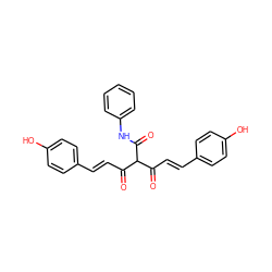 O=C(/C=C/c1ccc(O)cc1)C(C(=O)/C=C/c1ccc(O)cc1)C(=O)Nc1ccccc1 ZINC000118089532