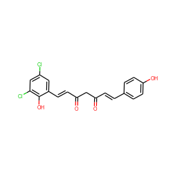 O=C(/C=C/c1ccc(O)cc1)CC(=O)/C=C/c1cc(Cl)cc(Cl)c1O ZINC000167959528