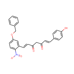 O=C(/C=C/c1ccc(O)cc1)CC(=O)/C=C/c1cc(OCc2ccccc2)ccc1[N+](=O)[O-] ZINC000116765221