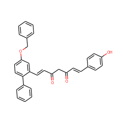 O=C(/C=C/c1ccc(O)cc1)CC(=O)/C=C/c1cc(OCc2ccccc2)ccc1-c1ccccc1 ZINC000116763896