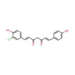 O=C(/C=C/c1ccc(O)cc1)CC(=O)/C=C/c1ccc(O)c(Cl)c1 ZINC000140148756