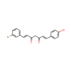 O=C(/C=C/c1ccc(O)cc1)CC(=O)/C=C/c1cccc(Br)c1 ZINC000139790432