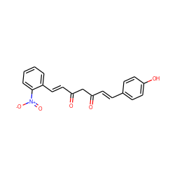 O=C(/C=C/c1ccc(O)cc1)CC(=O)/C=C/c1ccccc1[N+](=O)[O-] ZINC000116764585