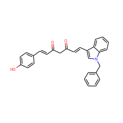 O=C(/C=C/c1ccc(O)cc1)CC(=O)/C=C/c1cn(Cc2ccccc2)c2ccccc12 ZINC000140149543