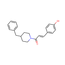 O=C(/C=C/c1ccc(O)cc1)N1CCC(Cc2ccccc2)CC1 ZINC000013554249