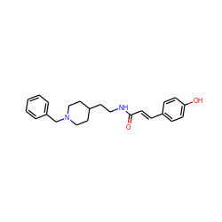 O=C(/C=C/c1ccc(O)cc1)NCCC1CCN(Cc2ccccc2)CC1 ZINC000653861090