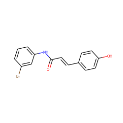 O=C(/C=C/c1ccc(O)cc1)Nc1cccc(Br)c1 ZINC000072118329