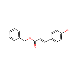 O=C(/C=C/c1ccc(O)cc1)OCc1ccccc1 ZINC000014504998