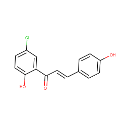 O=C(/C=C/c1ccc(O)cc1)c1cc(Cl)ccc1O ZINC000005886205