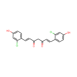 O=C(/C=C/c1ccc(O)cc1Cl)CC(=O)/C=C/c1ccc(O)cc1Cl ZINC000116760195