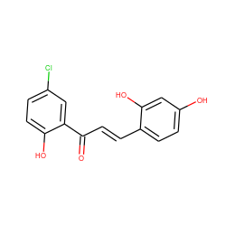 O=C(/C=C/c1ccc(O)cc1O)c1cc(Cl)ccc1O ZINC000034461662