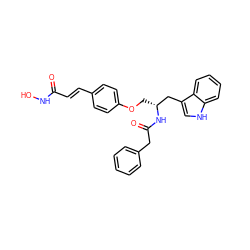 O=C(/C=C/c1ccc(OC[C@H](Cc2c[nH]c3ccccc23)NC(=O)Cc2ccccc2)cc1)NO ZINC000169311358