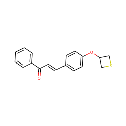 O=C(/C=C/c1ccc(OC2CSC2)cc1)c1ccccc1 ZINC000004851636