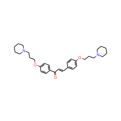 O=C(/C=C/c1ccc(OCCCN2CCCCC2)cc1)c1ccc(OCCCN2CCCCC2)cc1 ZINC000096921541