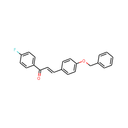 O=C(/C=C/c1ccc(OCc2ccccc2)cc1)c1ccc(F)cc1 ZINC000005073235