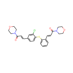 O=C(/C=C/c1ccc(Sc2ccccc2/C=C/C(=O)N2CCOCC2)c(Cl)c1)N1CCOCC1 ZINC000013814818