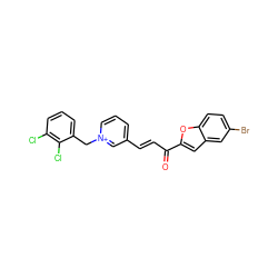 O=C(/C=C/c1ccc[n+](Cc2cccc(Cl)c2Cl)c1)c1cc2cc(Br)ccc2o1 ZINC000473147433