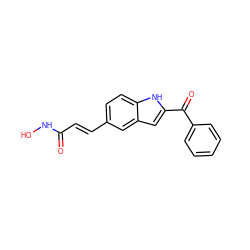 O=C(/C=C/c1ccc2[nH]c(C(=O)c3ccccc3)cc2c1)NO ZINC000028713197