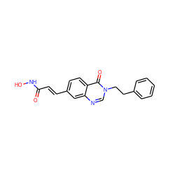 O=C(/C=C/c1ccc2c(=O)n(CCc3ccccc3)cnc2c1)NO ZINC000096934290