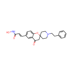 O=C(/C=C/c1ccc2c(c1)C(=O)CC1(CCN(CCc3ccccc3)CC1)O2)NO ZINC000096271545