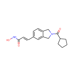 O=C(/C=C/c1ccc2c(c1)CN(C(=O)C1CCCC1)C2)NO ZINC000072176364