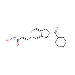 O=C(/C=C/c1ccc2c(c1)CN(C(=O)C1CCCCC1)C2)NO ZINC000072176365