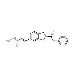 O=C(/C=C/c1ccc2c(c1)CN(C(=O)Cc1ccccc1)C2)NO ZINC000072176235