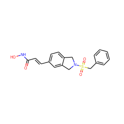 O=C(/C=C/c1ccc2c(c1)CN(S(=O)(=O)Cc1ccccc1)C2)NO ZINC000072178097