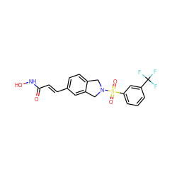 O=C(/C=C/c1ccc2c(c1)CN(S(=O)(=O)c1cccc(C(F)(F)F)c1)C2)NO ZINC000072178355