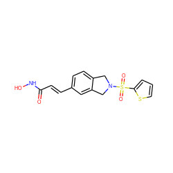 O=C(/C=C/c1ccc2c(c1)CN(S(=O)(=O)c1cccs1)C2)NO ZINC000072178022