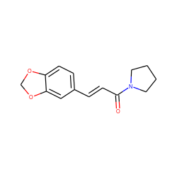 O=C(/C=C/c1ccc2c(c1)OCO2)N1CCCC1 ZINC000000068185