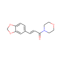 O=C(/C=C/c1ccc2c(c1)OCO2)N1CCOCC1 ZINC000000047625