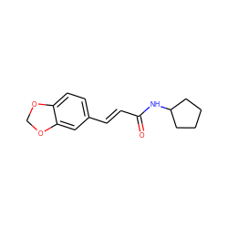 O=C(/C=C/c1ccc2c(c1)OCO2)NC1CCCC1 ZINC000000438212