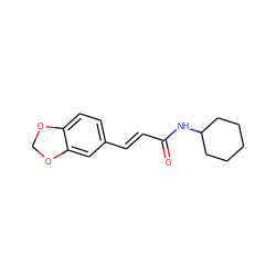 O=C(/C=C/c1ccc2c(c1)OCO2)NC1CCCCC1 ZINC000000064306