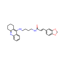 O=C(/C=C/c1ccc2c(c1)OCO2)NCCCCNc1c2c(nc3ccccc13)CCCC2 ZINC000653707715